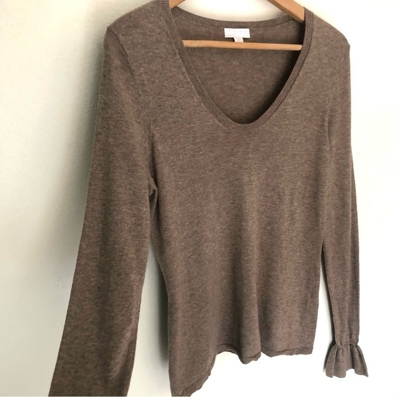 14th & Union Scoop Neck Ruffle Cuff Sweater - Picture 5 of 12